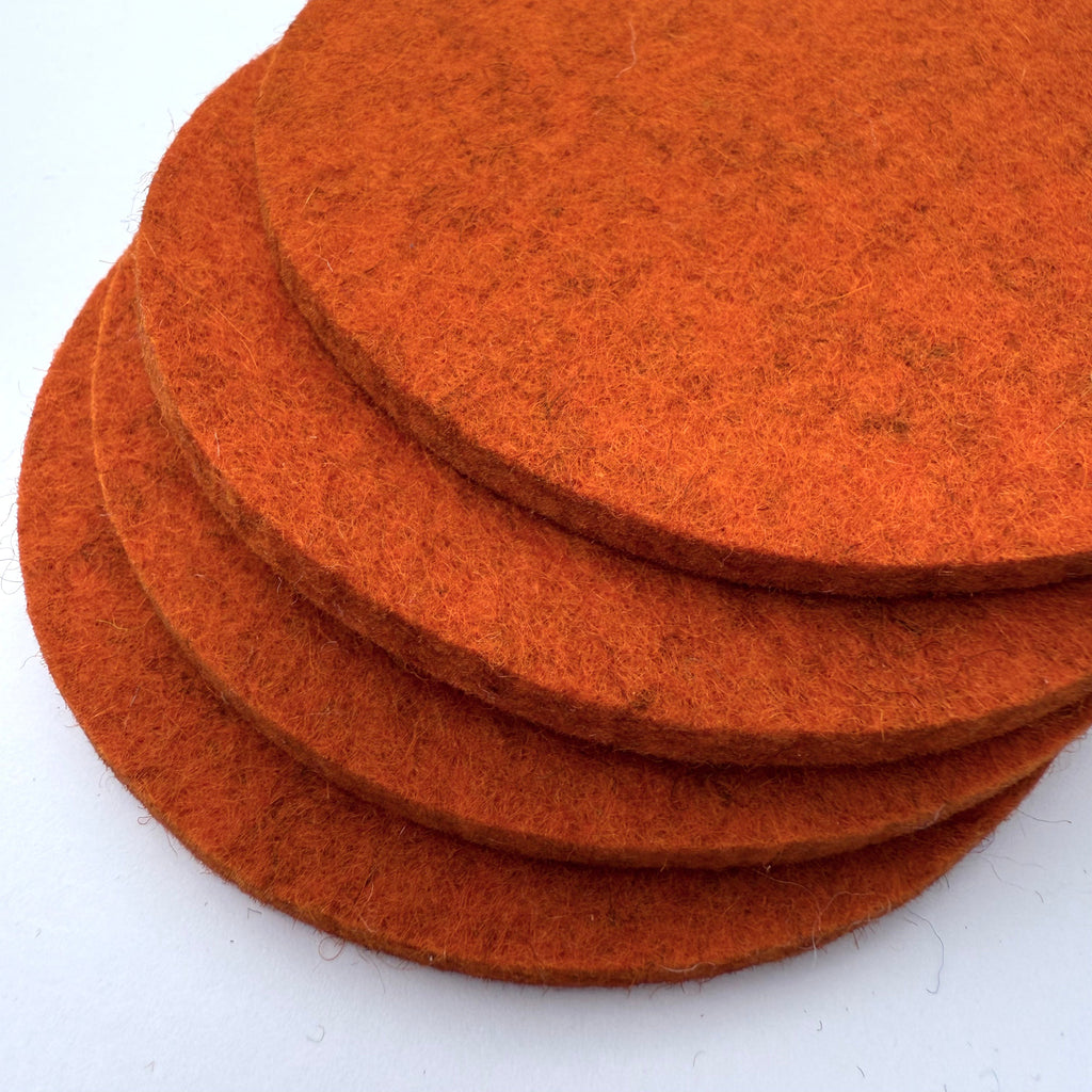 Feltiva - Round Felt Coasters Set of 4: Orange-Feltiva-treehaus