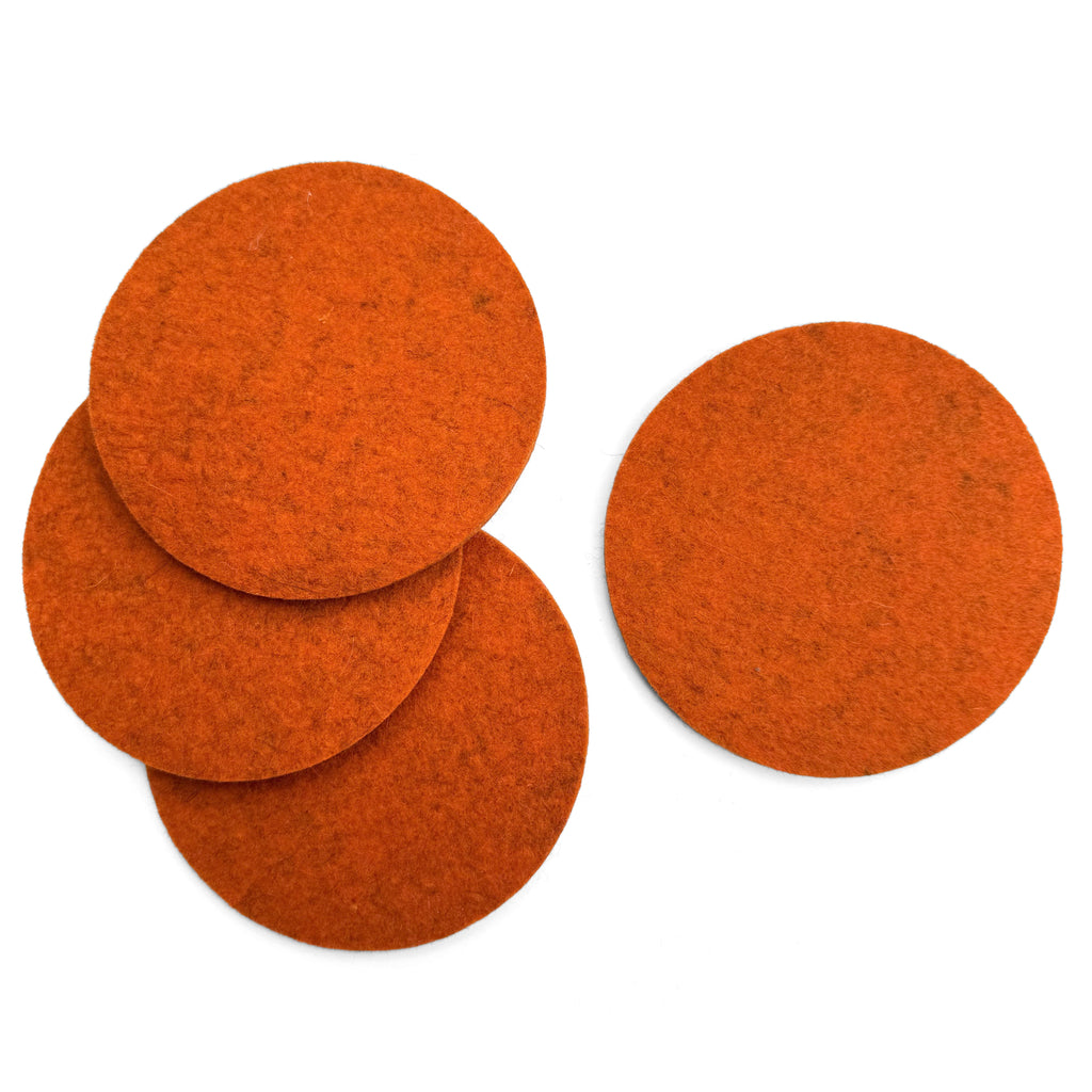 Feltiva - Round Felt Coasters Set of 4: Orange-Feltiva-treehaus