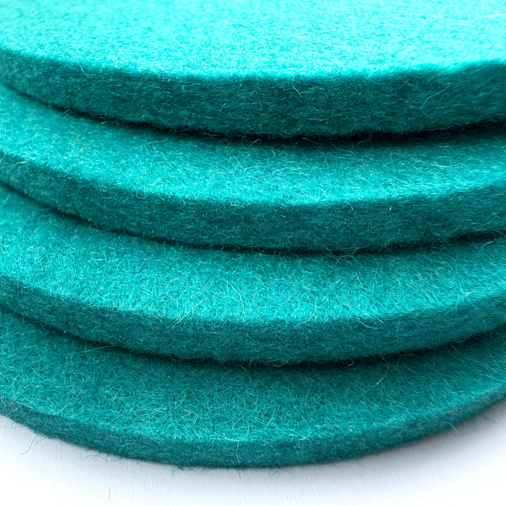 Feltiva - Round Felt Coasters Set of 4: Turquoise-Feltiva-treehaus