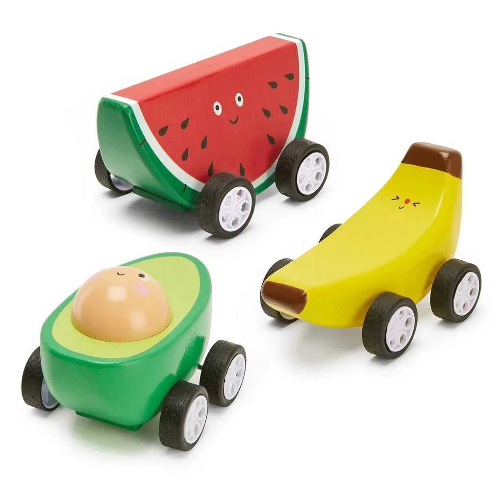 Fruit Fun Pull Back Cars-Kikkerland Design Inc-treehaus