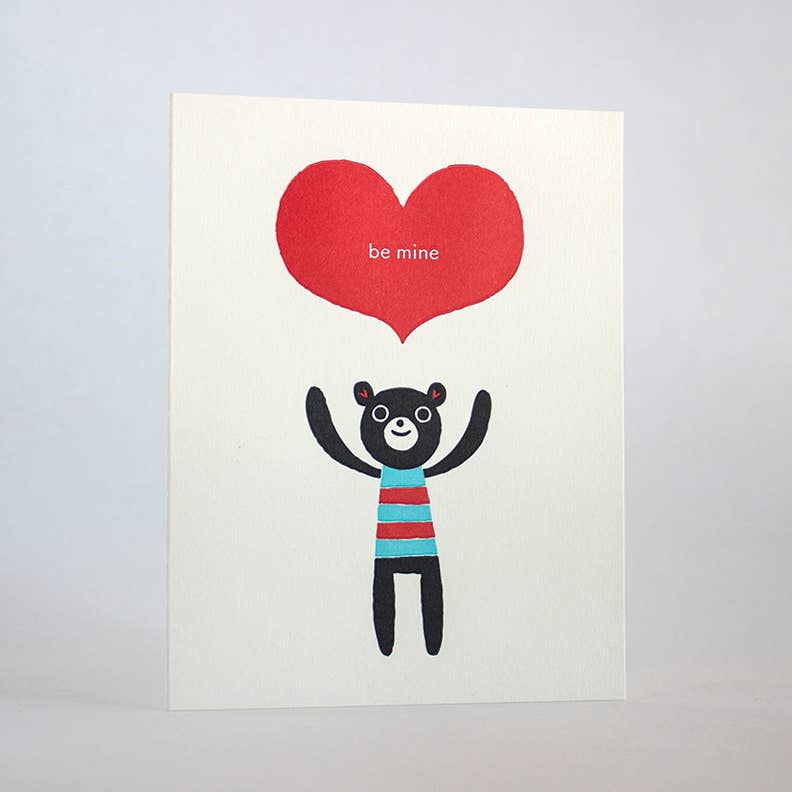 Fugu Fugu Press - Be Mine Bear Card-Fugu Fugu Press-treehaus