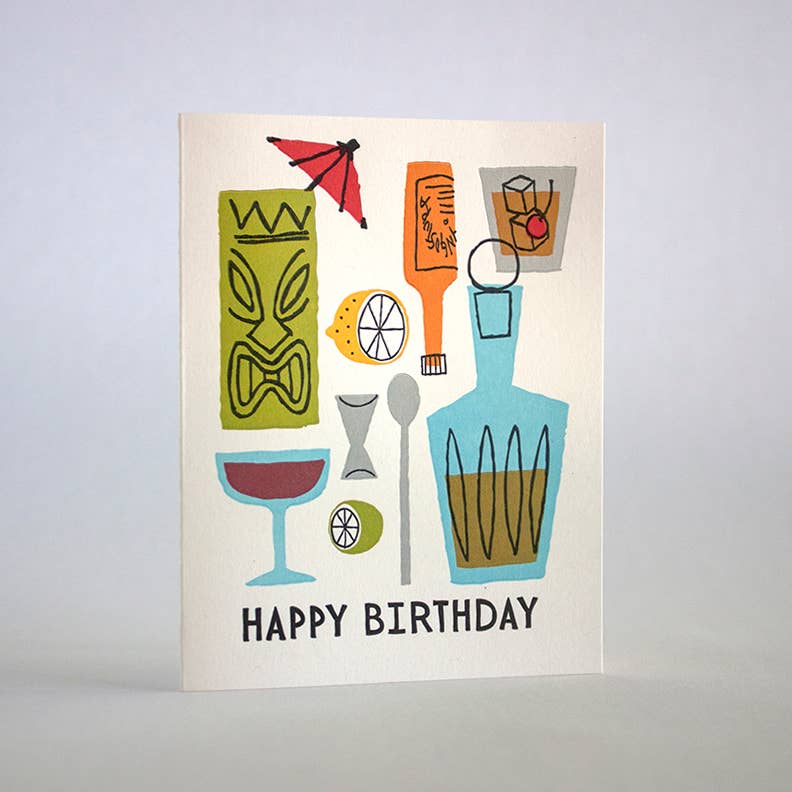 Fugu Fugu Press - Birthday Cocktails Card-Fugu Fugu Press-treehaus