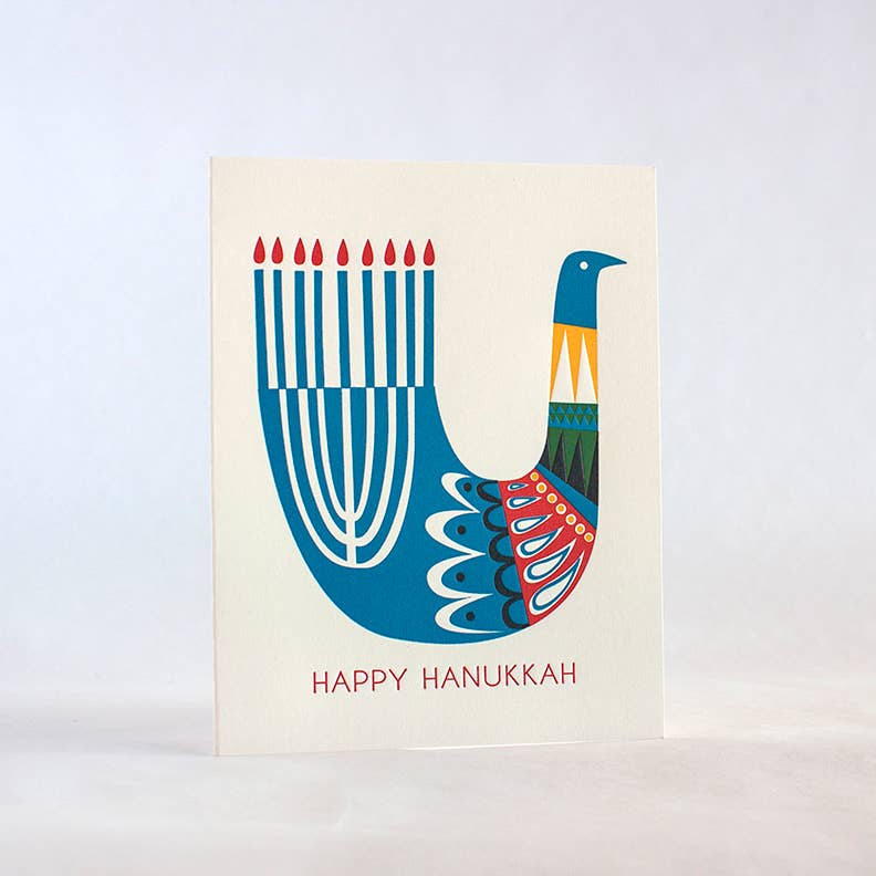 Fugu Fugu Press - Hanukkah Bird Card-Fugu Fugu Press-treehaus