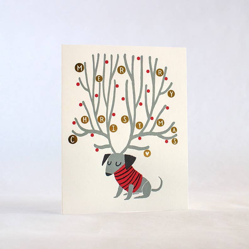 Fugu Fugu Press - Reindeer Wiener Card - Set of 8-Fugu Fugu Press-treehaus