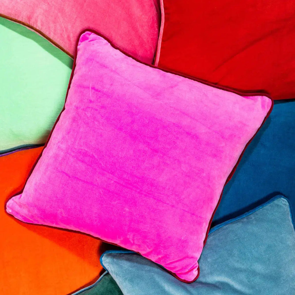 Furbish - Charliss Velvet Pillow - Neon Pink & Wine-Furbish-treehaus