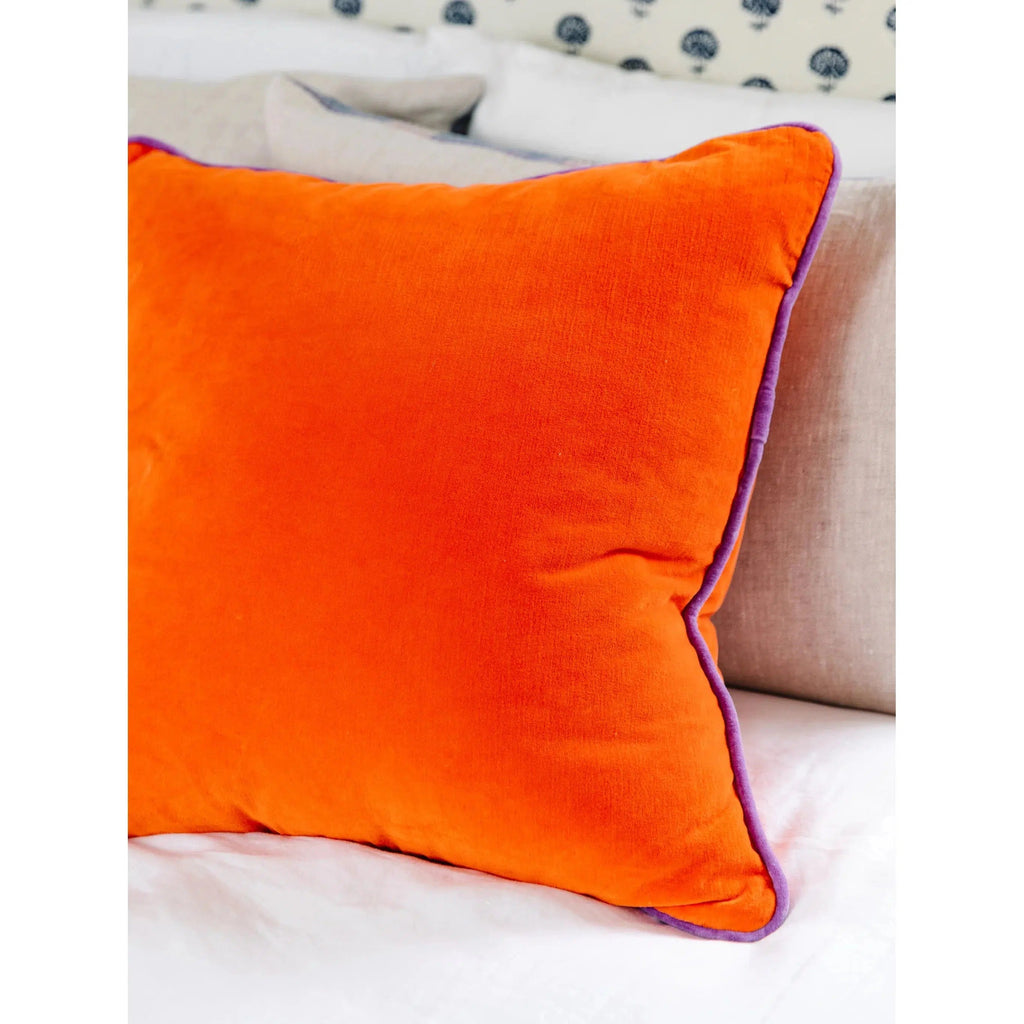 Furbish - Charliss Velvet Pillow - Orange & Lilac-Furbish-treehaus