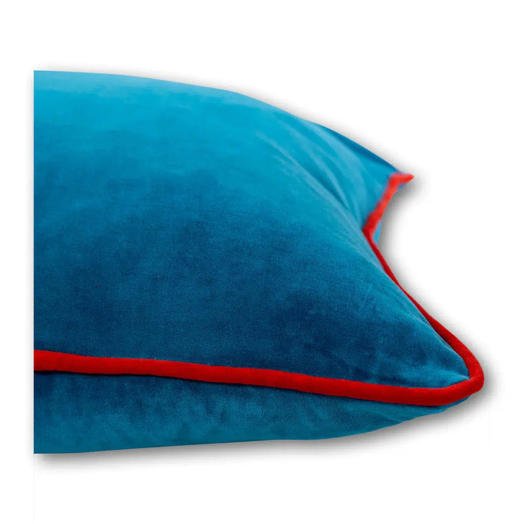 Furbish - Charliss Velvet Pillow - Peacock & Cherry-Furbish-treehaus
