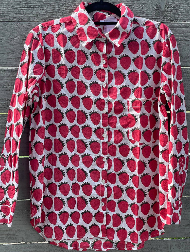 and for Good - Good Boyfriend Shirt - Strawberry Print-and for Good-treehaus