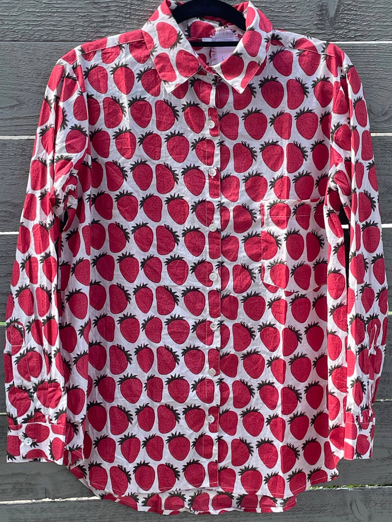 and for Good - Good Boyfriend Shirt - Strawberry Print-and for Good-treehaus
