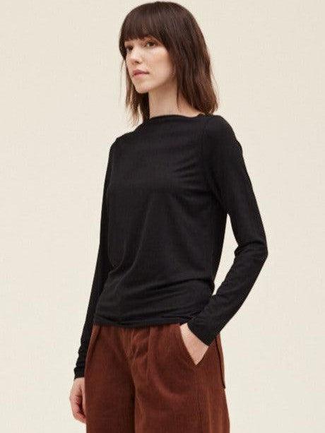 Grade & Gather - Boat Neck Top - Black-Grade & Gather-treehaus