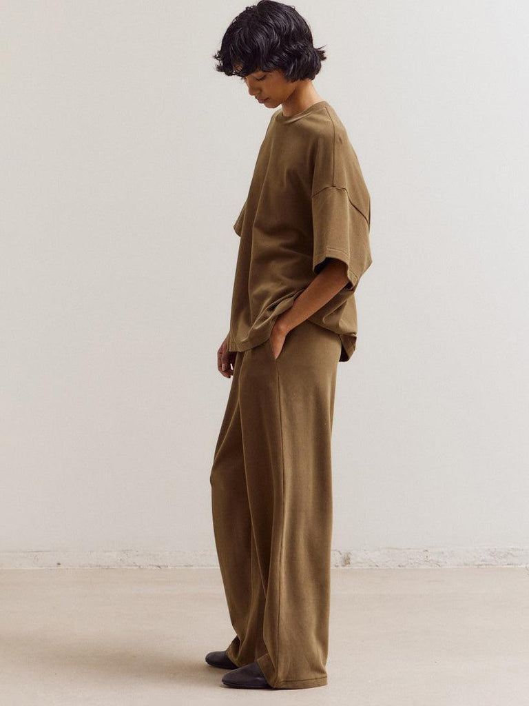 Grade & Gather - Brush Touch Straight Sweat Pants-Grade & Gather-treehaus