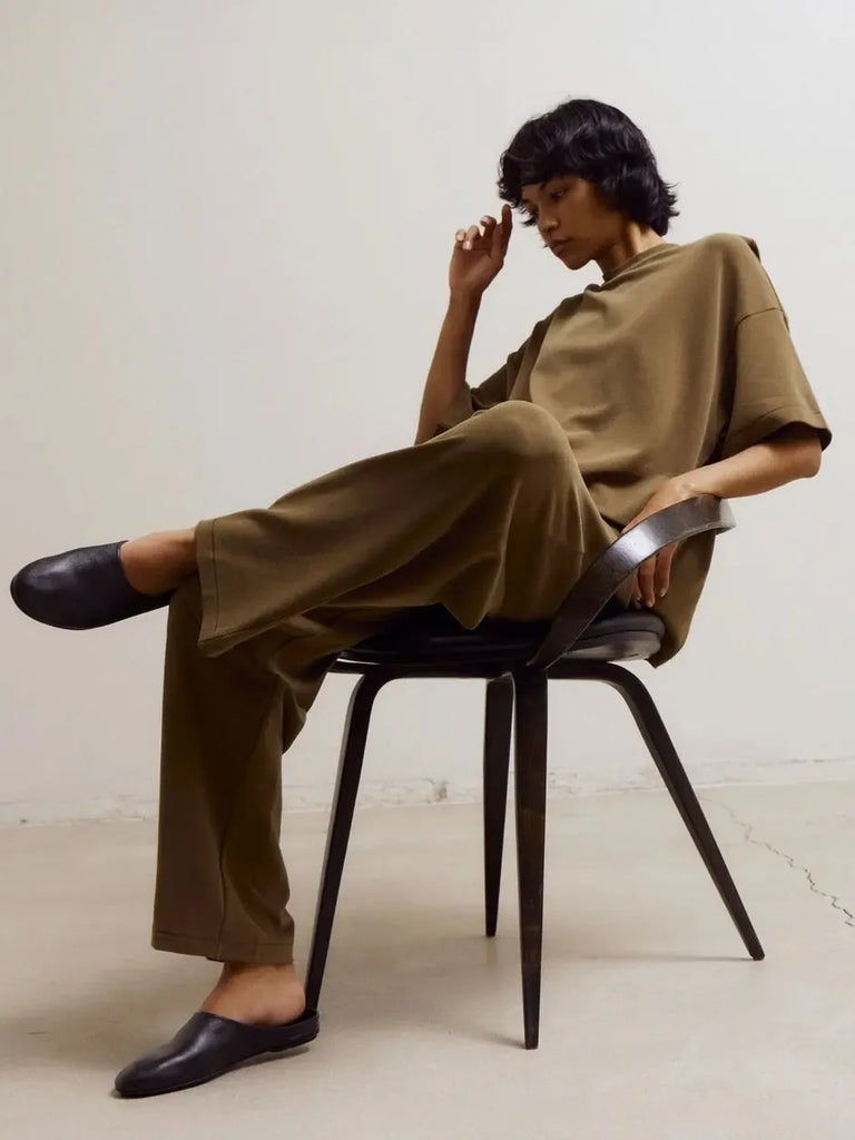 Grade & Gather - Brush Touch Straight Sweat Pants-Grade & Gather-treehaus