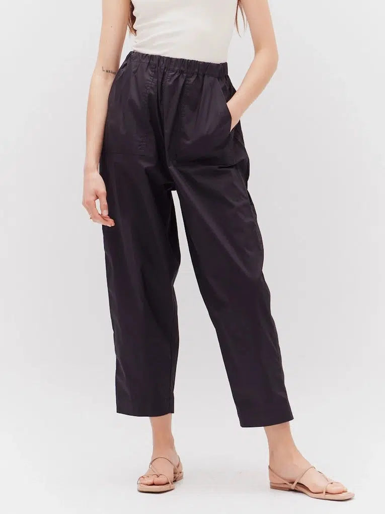Grade & Gather - Cotton Poplin Pants - Black-Grade & Gather-treehaus