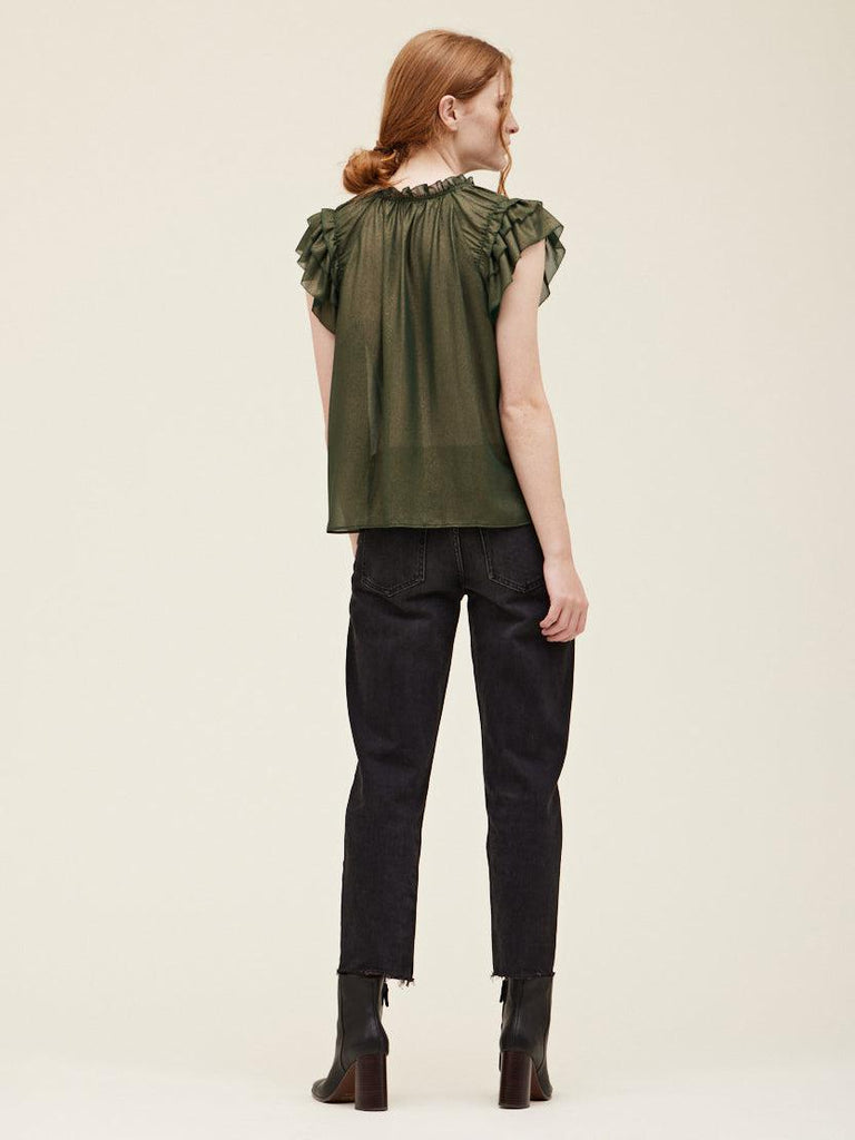 Grade & Gather - Gold Spray Ruffle Blouse - Gold Forest-Grade & Gather-treehaus