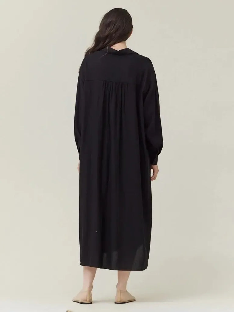 Grade & Gather - Maxi Shirt Dress - Black-Grade & Gather-treehaus