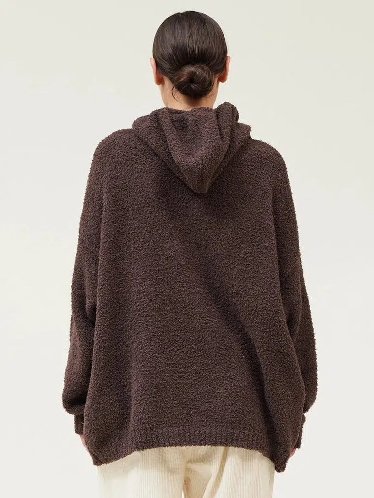 Grade & Gather - Oversized Hoodie Sweater - Cocoa-Grade & Gather-treehaus