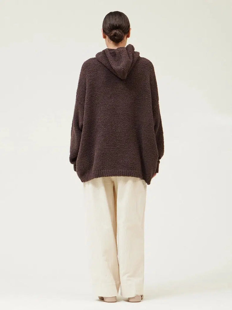 Grade & Gather - Oversized Hoodie Sweater - Cocoa-Grade & Gather-treehaus