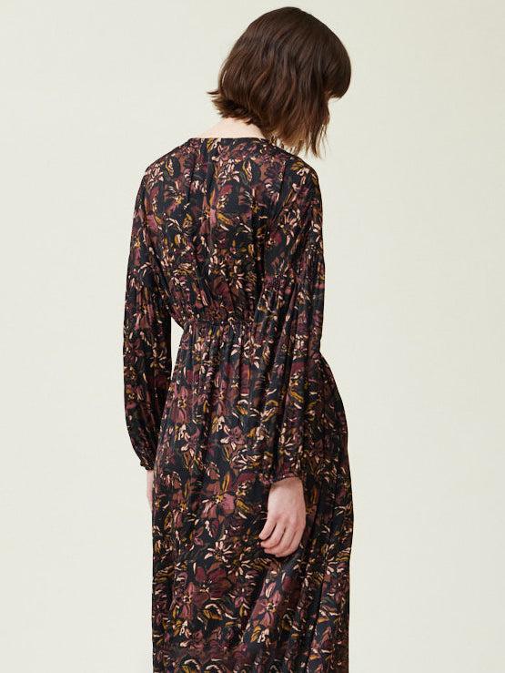 Grade & Gather - Satin Midi Dress - Winter Floral-Grade & Gather-treehaus