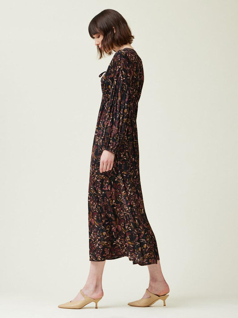 Grade & Gather - Satin Midi Dress - Winter Floral-Grade & Gather-treehaus