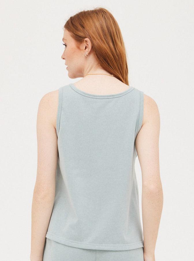 Grade & Gather - Side Slit Tank - Bluebell-Grade & Gather-treehaus