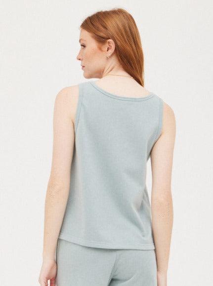 Grade & Gather - Side Slit Tank - Bluebell-Grade & Gather-treehaus