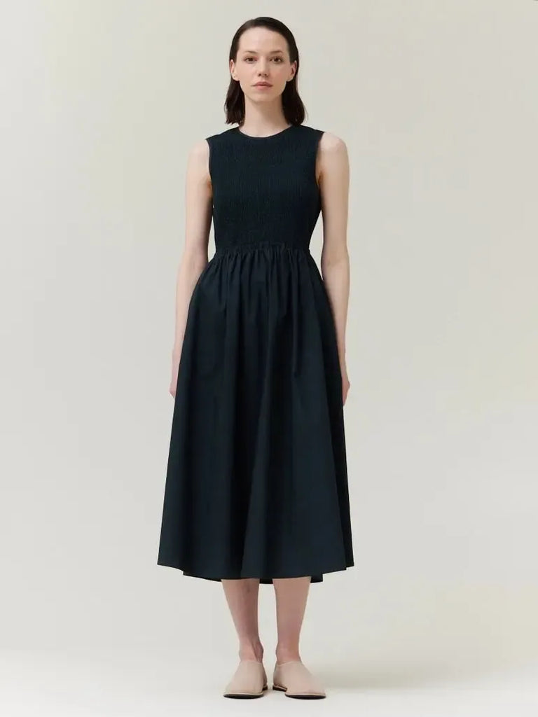 Grade & Gather - Sleeveless Back Tie Dress - Deep Sea-Grade & Gather-treehaus
