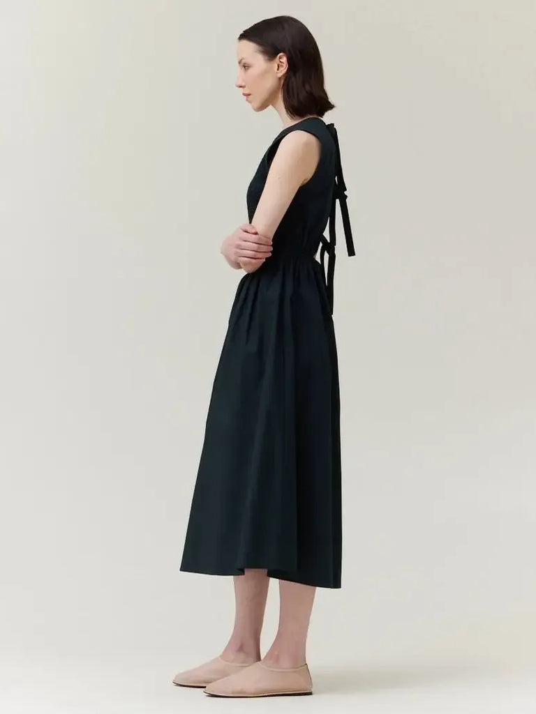 Grade & Gather - Sleeveless Back Tie Dress - Deep Sea-Grade & Gather-treehaus