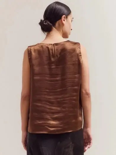 Grade & Gather - Thick Satin Top - Dark Chocolate-Grade & Gather-treehaus