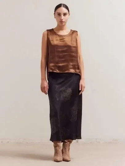 Grade & Gather - Thick Satin Top - Dark Chocolate-Grade & Gather-treehaus