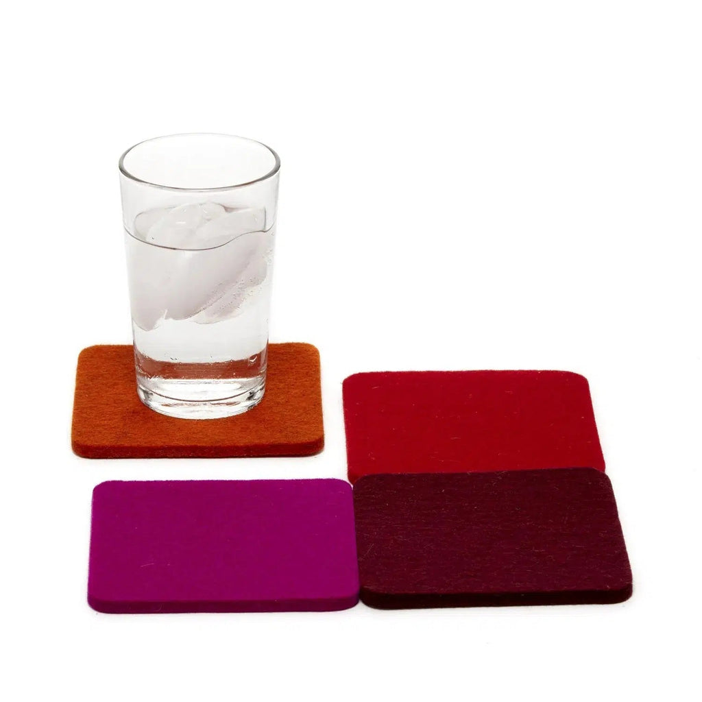 Graf Lantz - Square Felt Coaster - 4 Pack - Bordeaux-Graf Lantz-treehaus