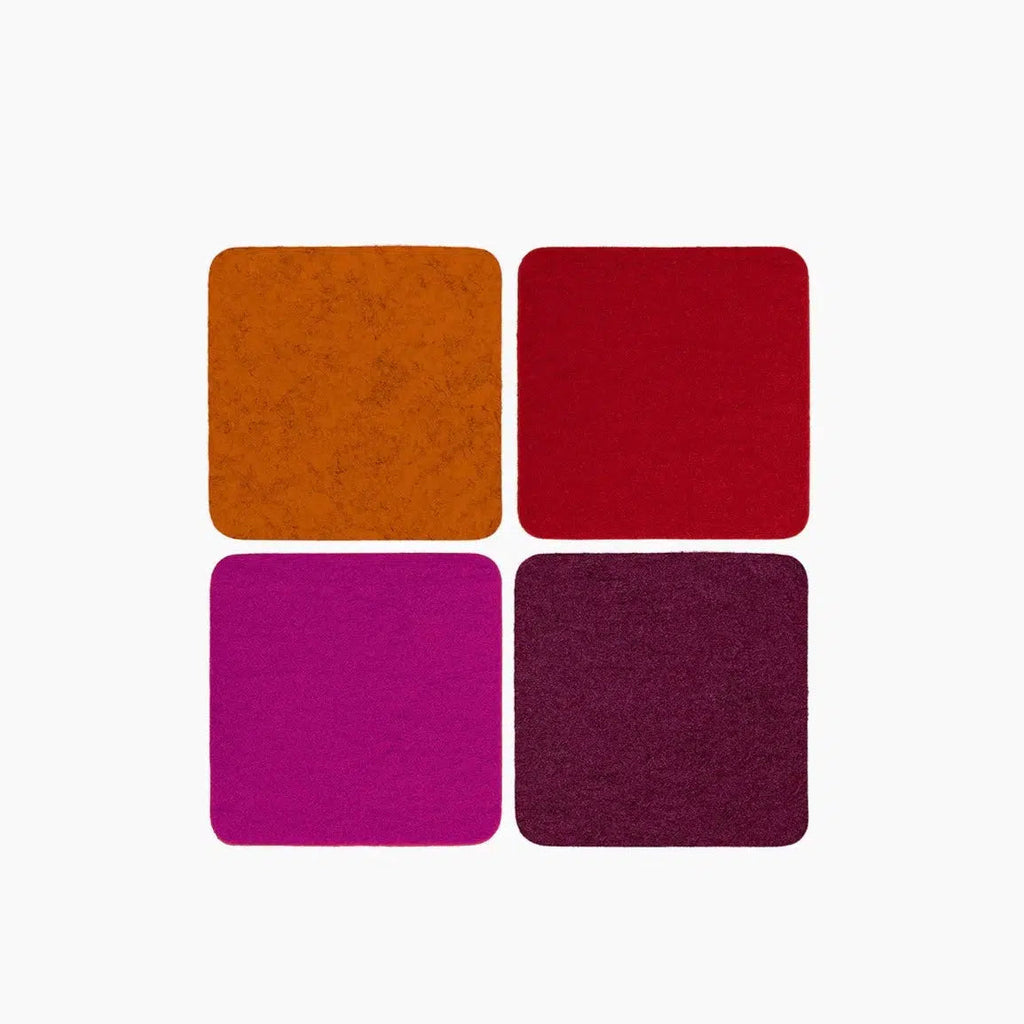 Graf Lantz - Square Felt Coaster - 4 Pack - Bordeaux-Graf Lantz-treehaus