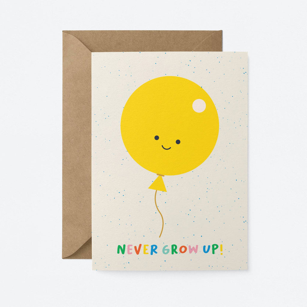 Graphic Factory - Never grow up! - Birthday Greeting Card-Graphic Factory-treehaus