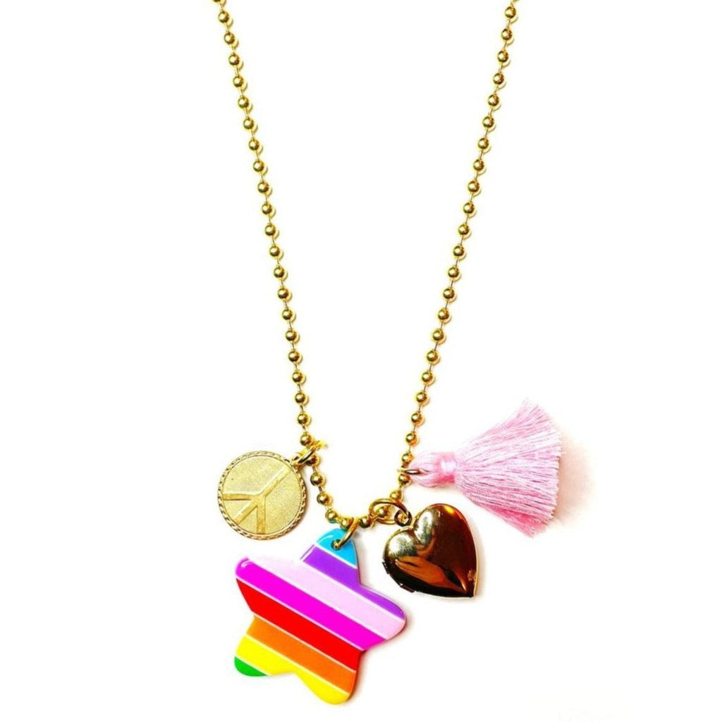 Gunner & Lux - Love & Peace Charms Necklace-Gunner & Lux-treehaus