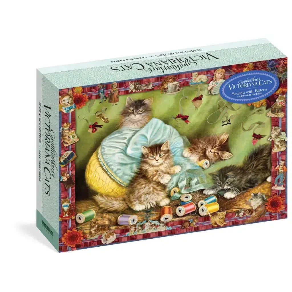 Hachette - Cynthia Hart's Victoriana Cats - Sewing With Kittens - 1,000 Piece Puzzle-Hachette-treehaus