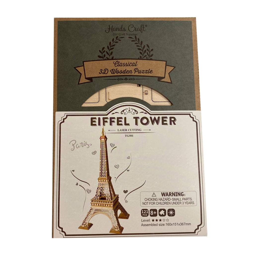 Hands Craft - 3D Laser Cut Wooden Puzzle - Eiffel Tower-Hands Craft-treehaus