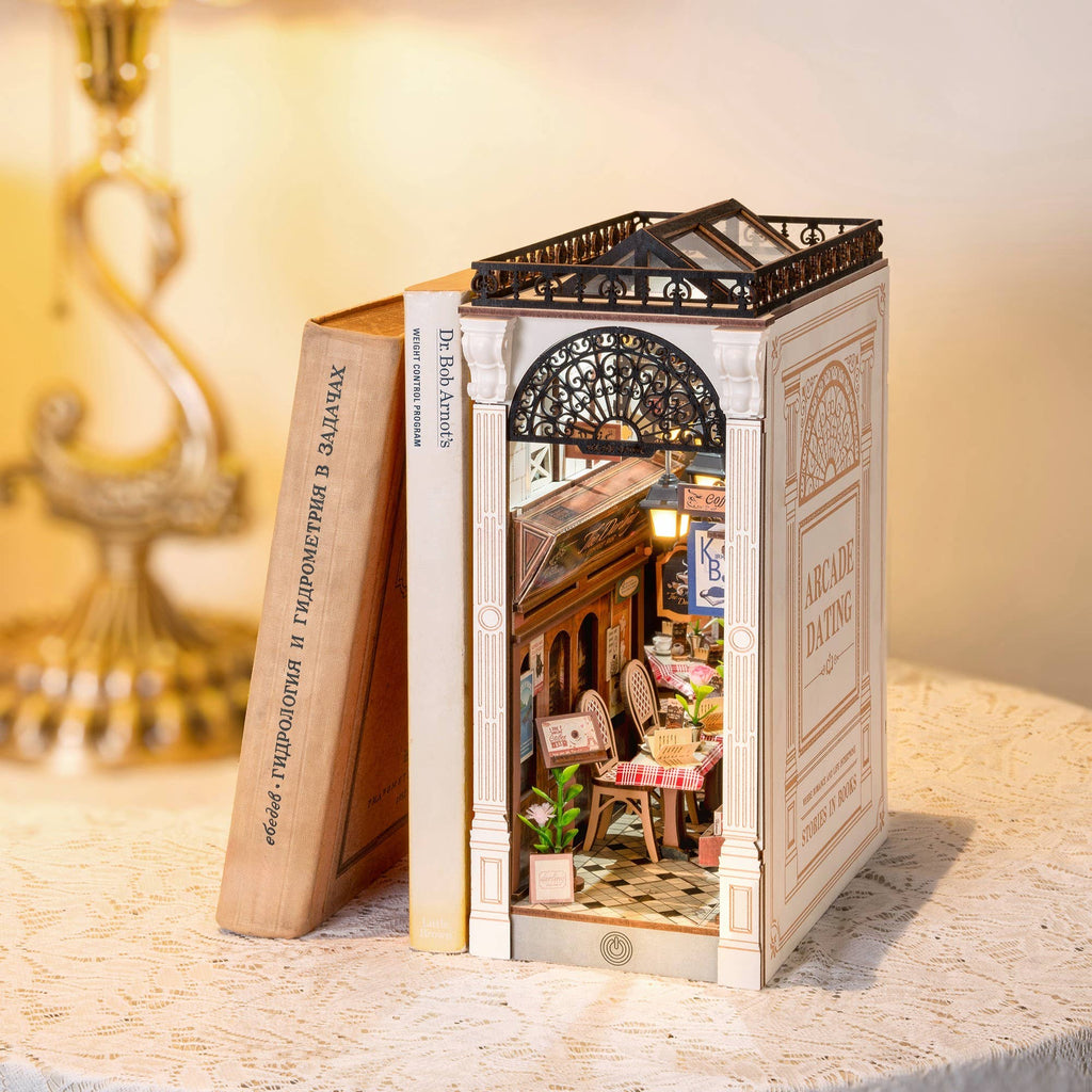 Hands Craft - DIY Book Nook Kit - Paris Arcade Date with Dust Cover-Hands Craft-treehaus