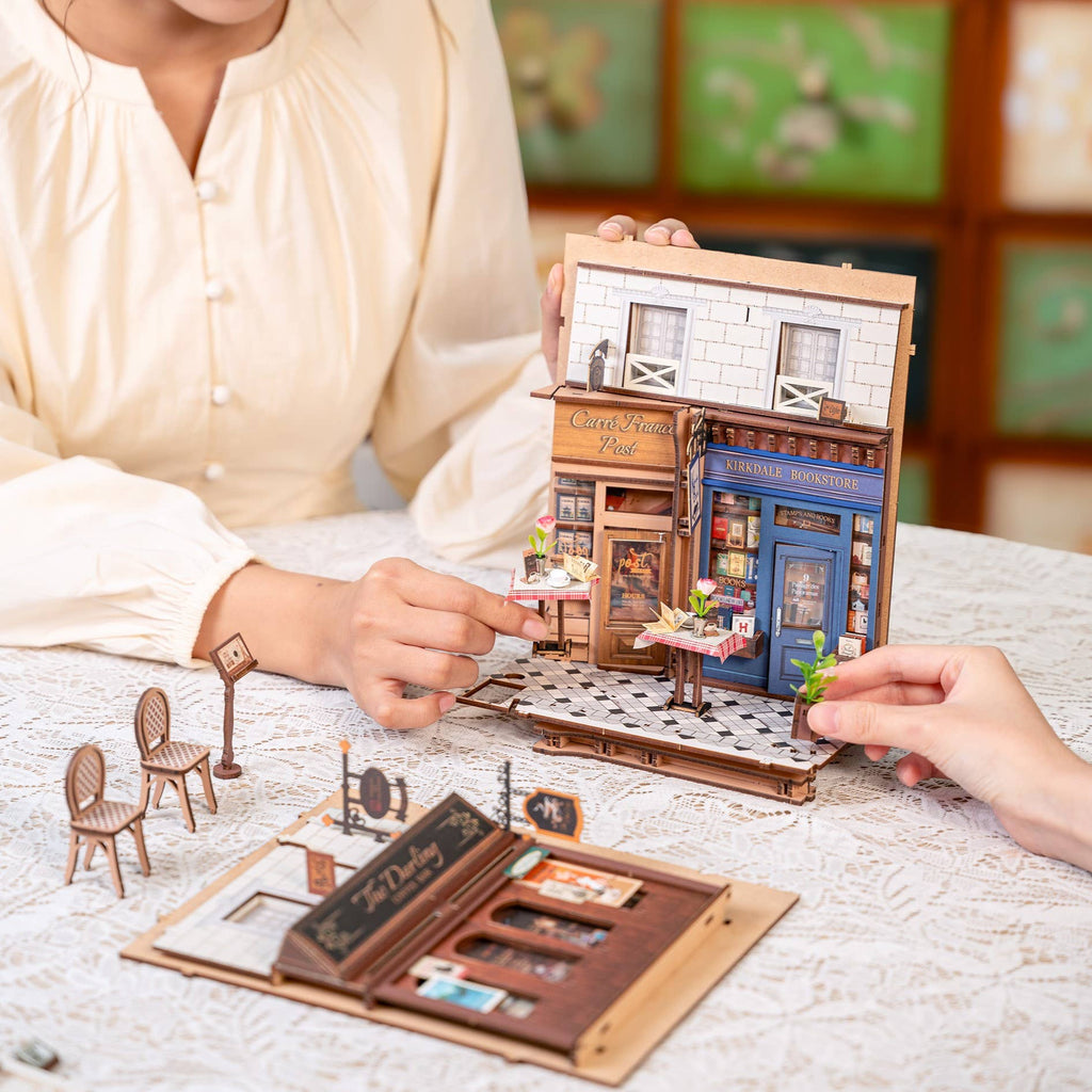 Hands Craft - DIY Book Nook Kit - Paris Arcade Date with Dust Cover-Hands Craft-treehaus