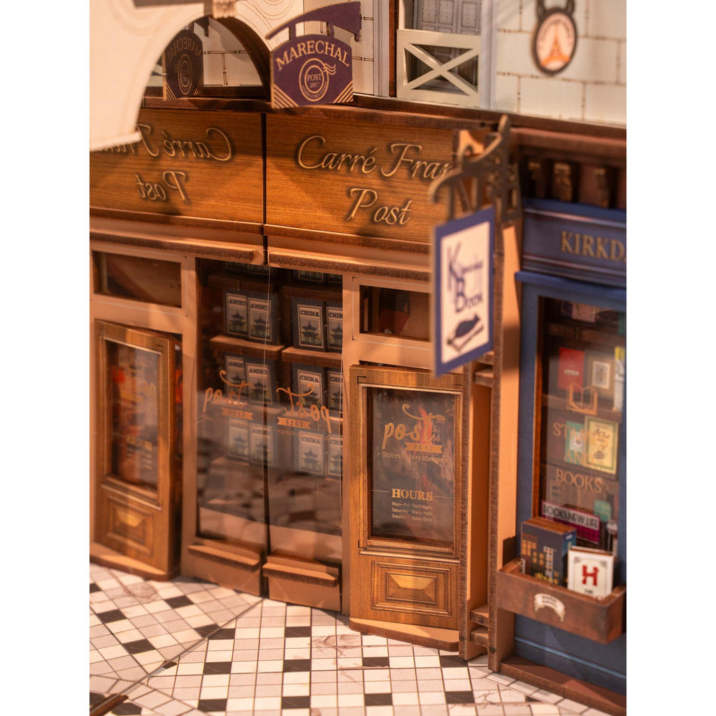 Hands Craft - DIY Book Nook Kit - Paris Arcade Date with Dust Cover-Hands Craft-treehaus