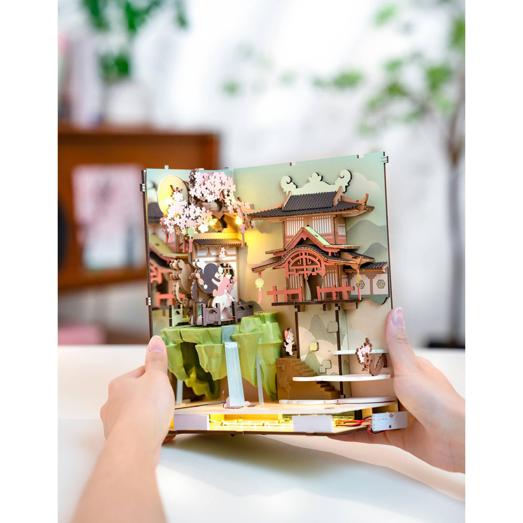 Hands Craft - DIY Miniature House Book Nook Kit - Falling Sakura-Hands Craft-treehaus