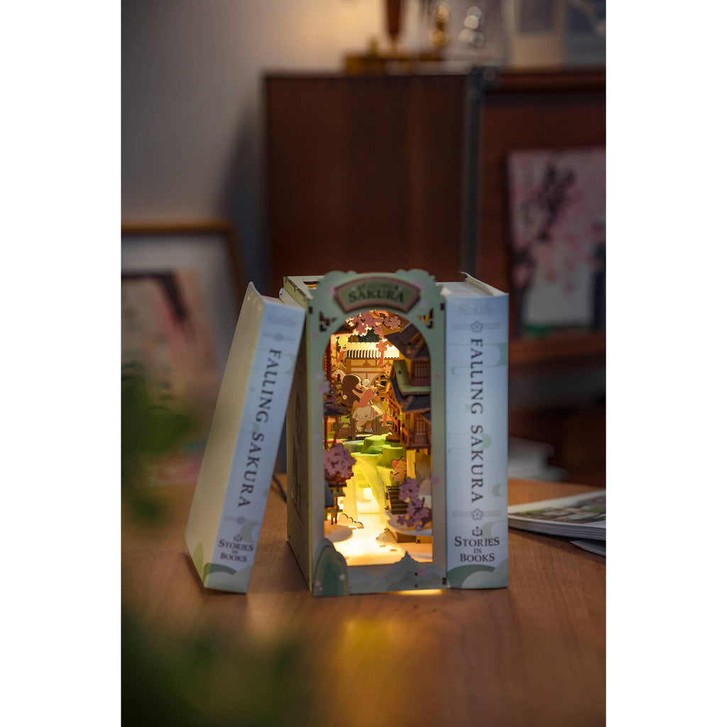 Hands Craft - DIY Miniature House Book Nook Kit - Falling Sakura-Hands Craft-treehaus
