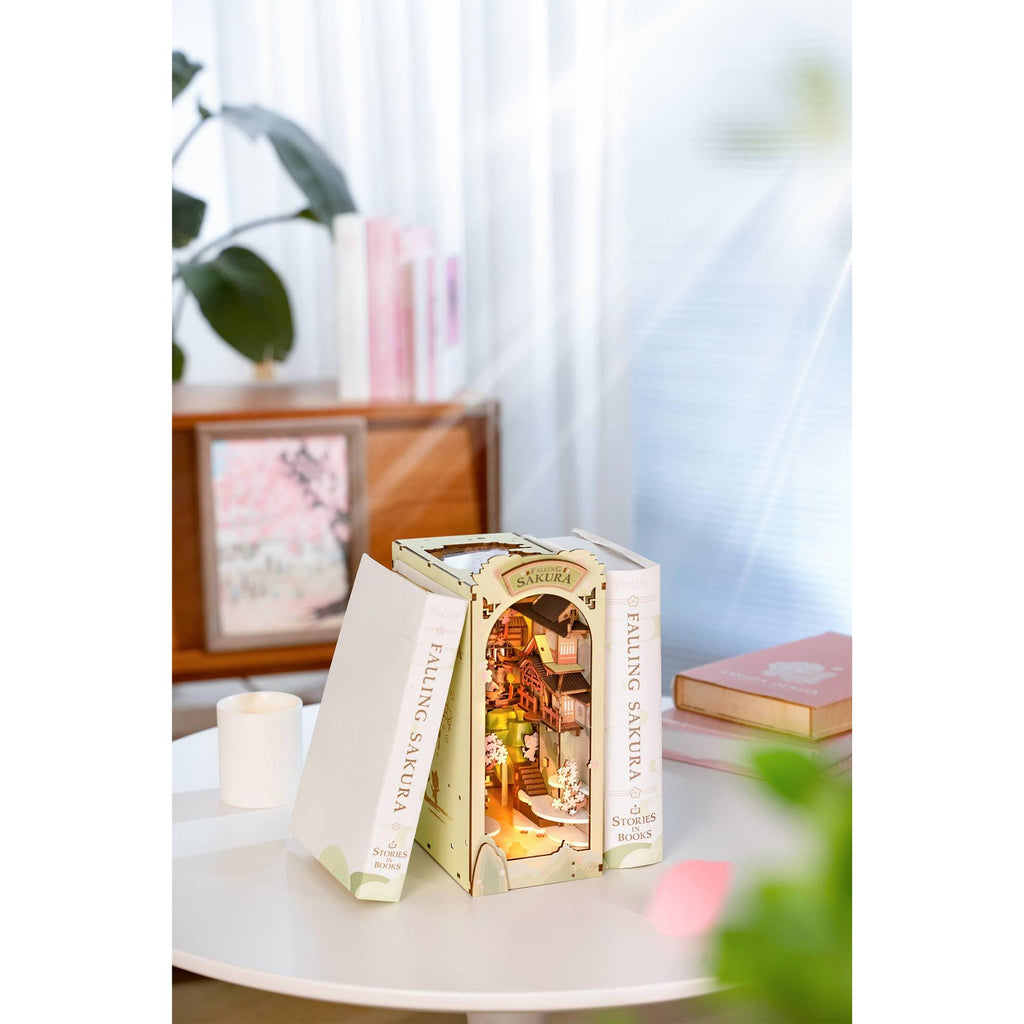 Hands Craft - DIY Miniature House Book Nook Kit - Falling Sakura-Hands Craft-treehaus