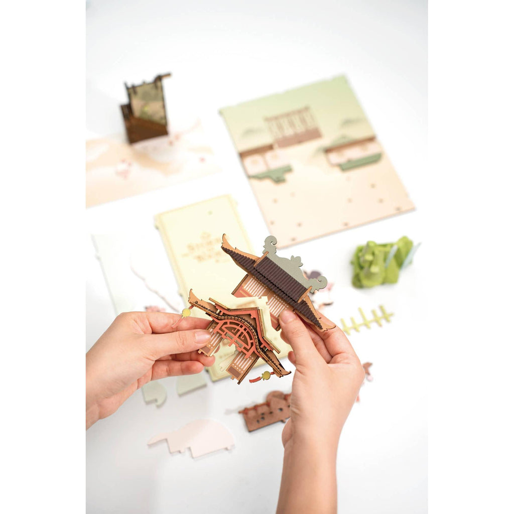 Hands Craft - DIY Miniature House Book Nook Kit - Falling Sakura-Hands Craft-treehaus