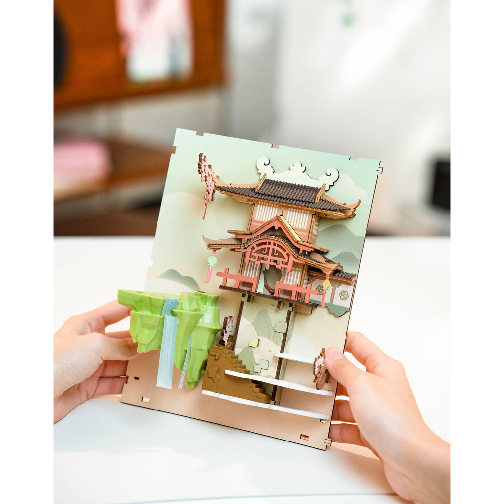 Hands Craft - DIY Miniature House Book Nook Kit - Falling Sakura-Hands Craft-treehaus