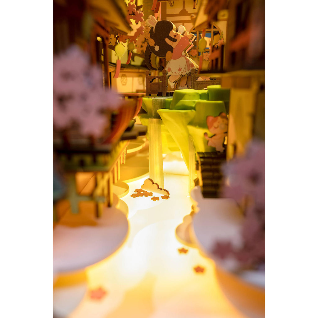 Hands Craft - DIY Miniature House Book Nook Kit - Falling Sakura-Hands Craft-treehaus