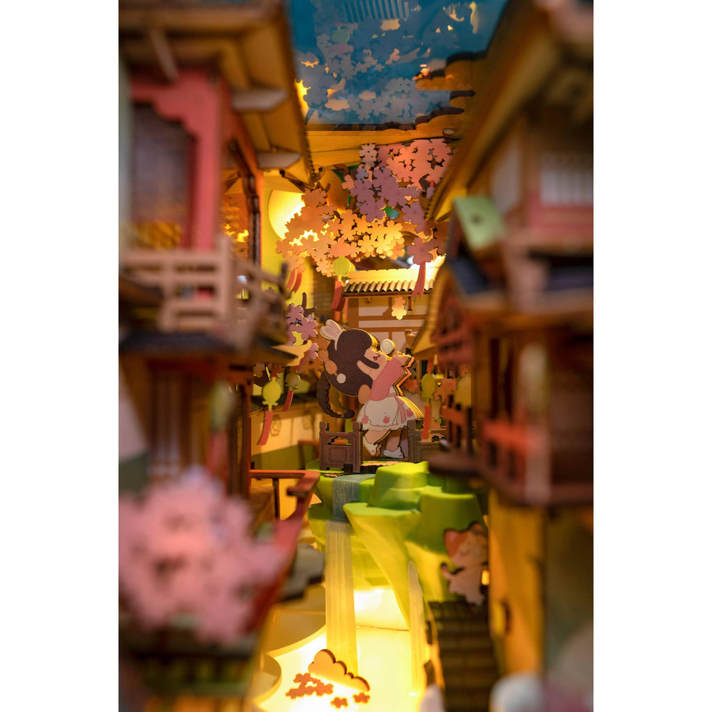 Hands Craft - DIY Miniature House Book Nook Kit - Falling Sakura-Hands Craft-treehaus