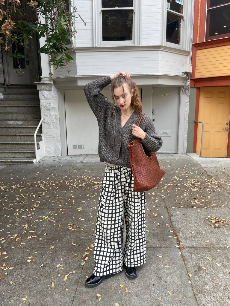 Happy French Gang - Omar Grid Pants - Black-Happy French Gang-treehaus