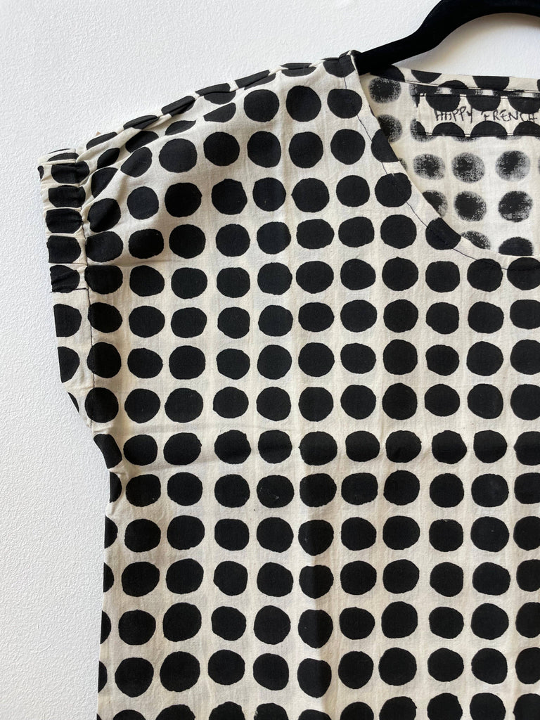 Happy French Gang - Zélia Big Dots Top - Black-Happy French Gang-treehaus