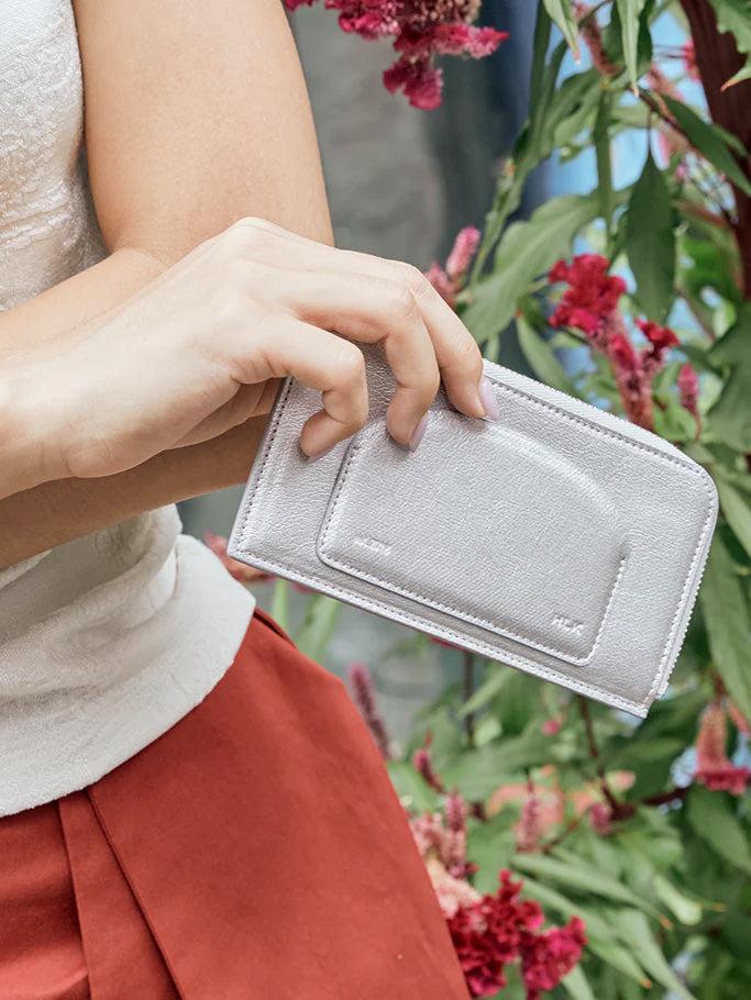 Harlie K - Bandal Zipper Wallet - Silver-Harlie K-treehaus