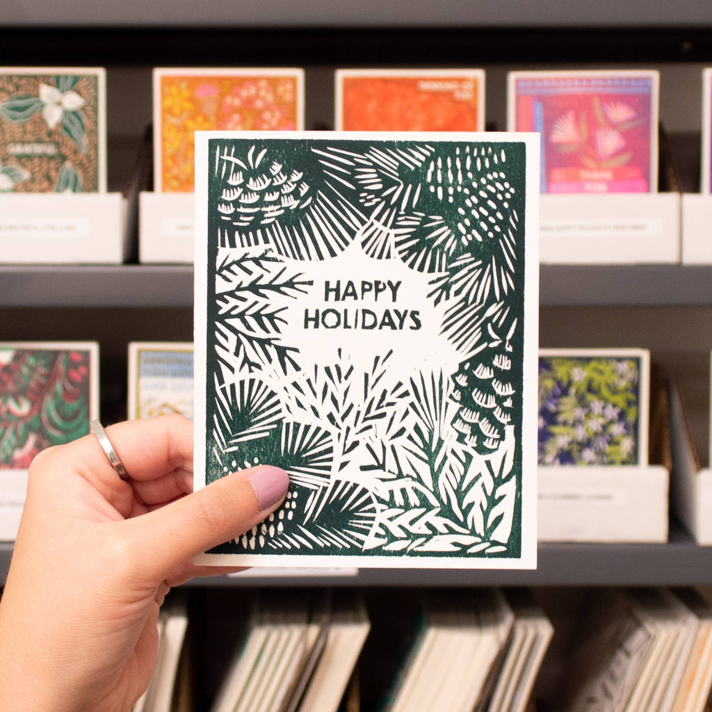 Heartell Press - Happy Holidays (Greenery) Card-Heartell Press-treehaus