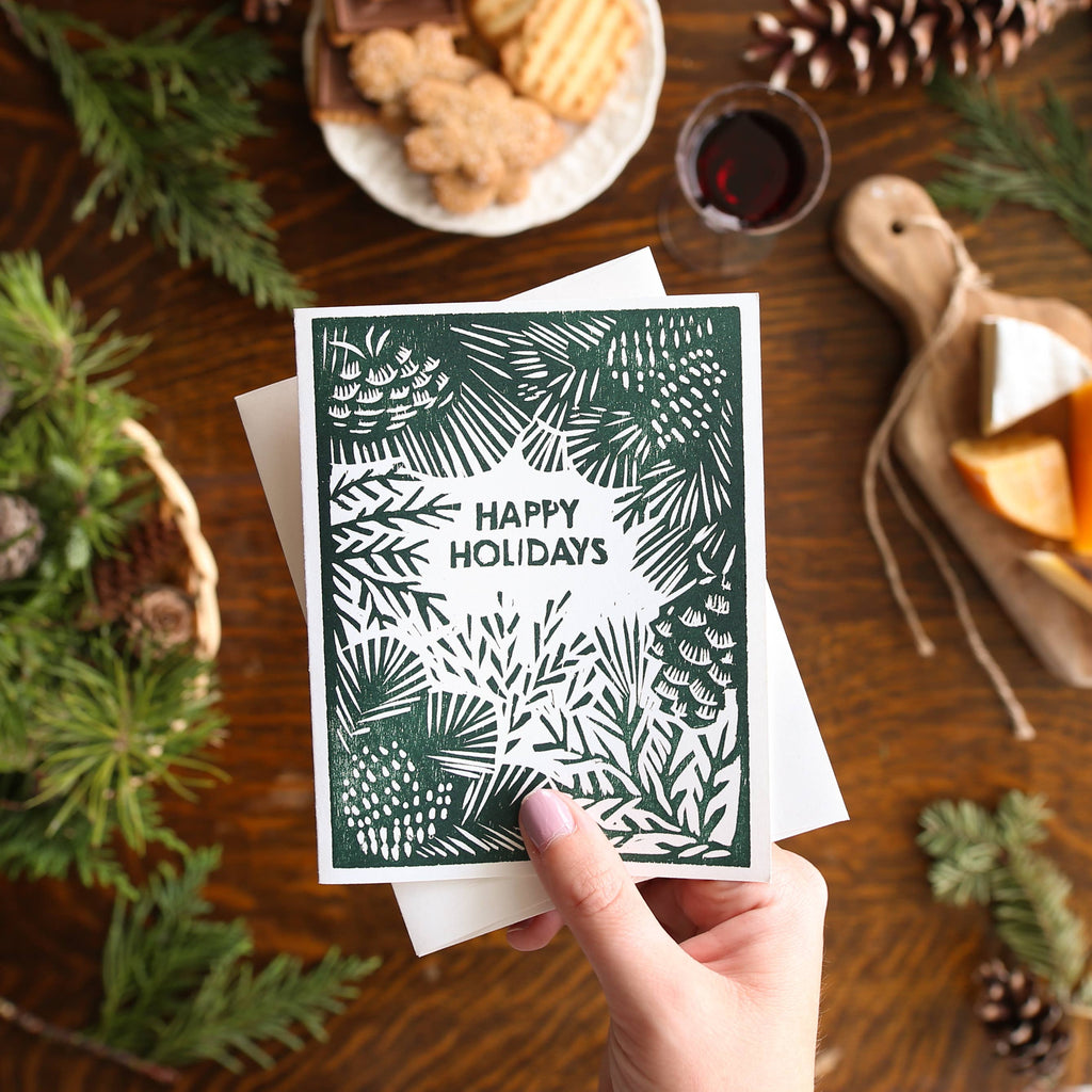 Heartell Press - Happy Holidays (Greenery) Card-Heartell Press-treehaus